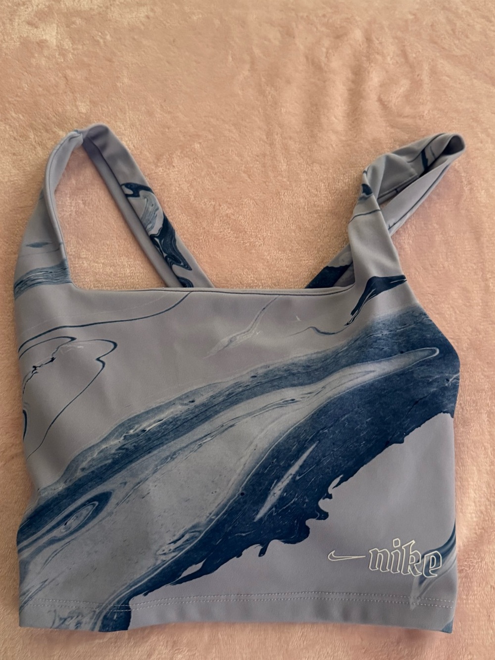 Nike Dri-FIT Light Gray Sports Bra with Black Swoosh